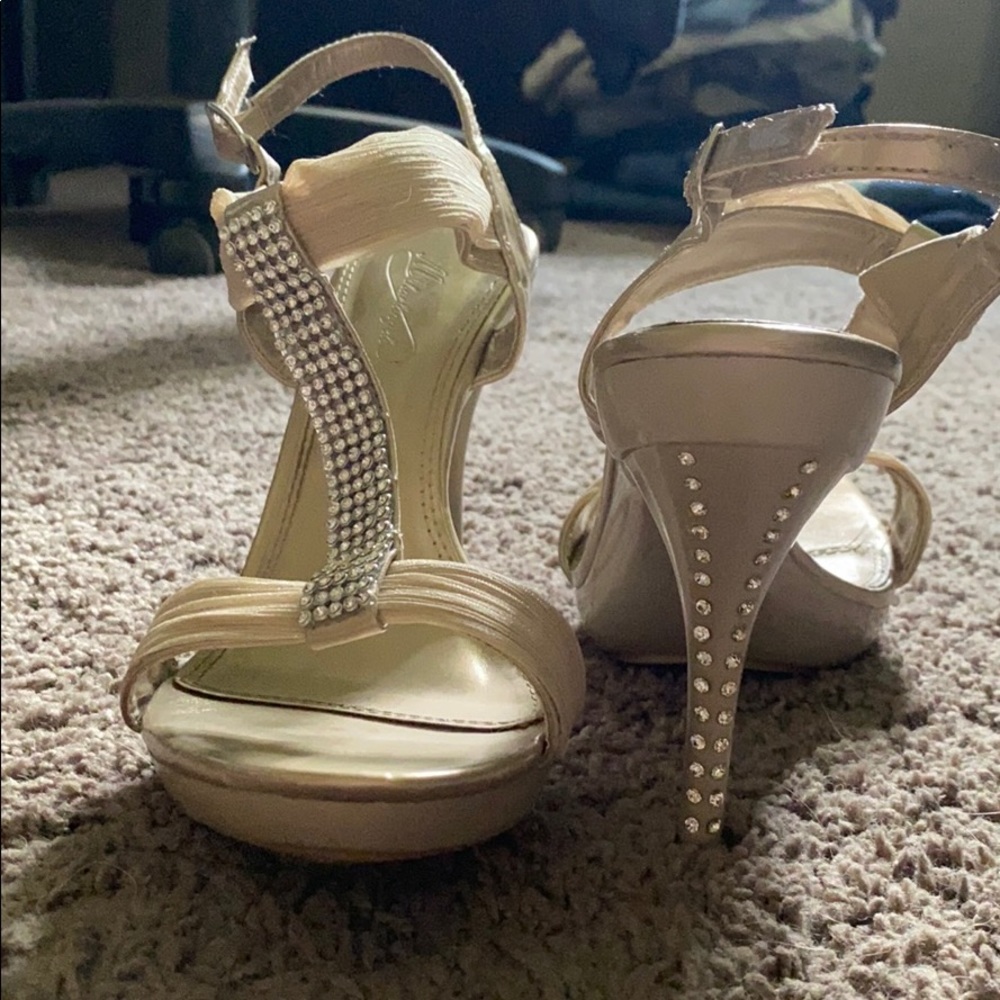 Michaelangelo crystal studded heels
